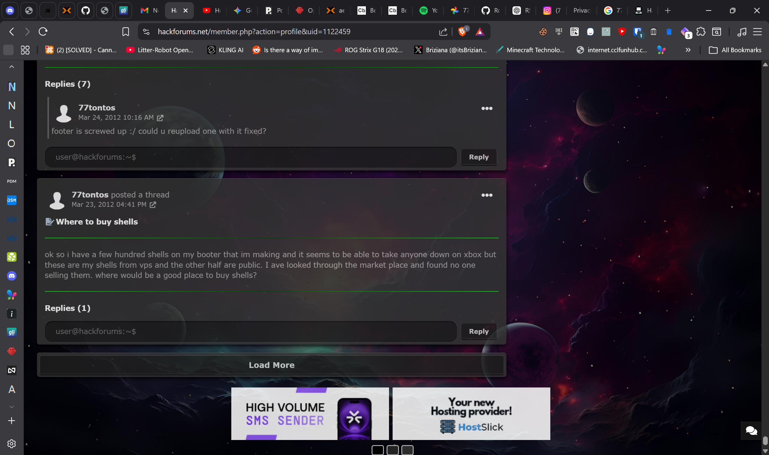 HackForums post - computer hjacked