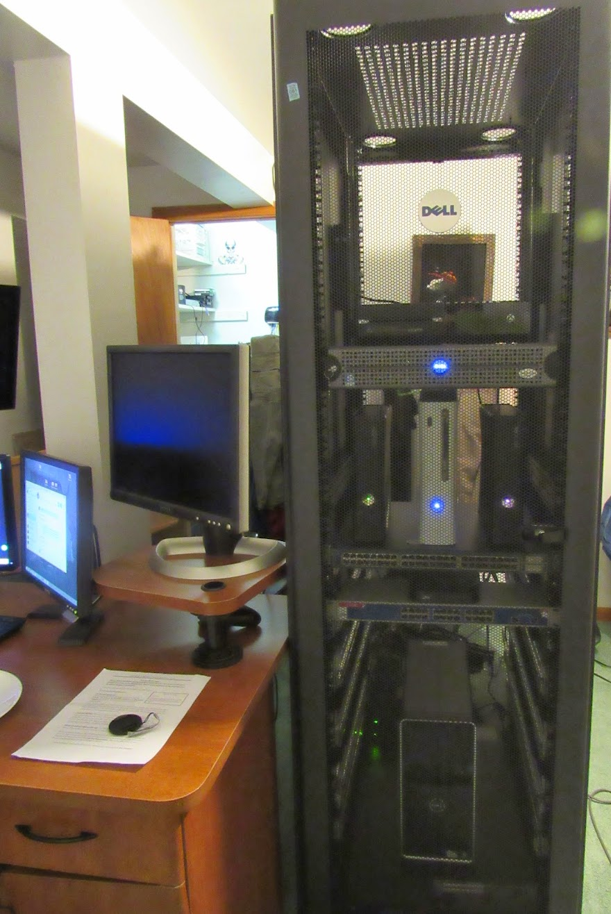 Dell server rack in the family living room